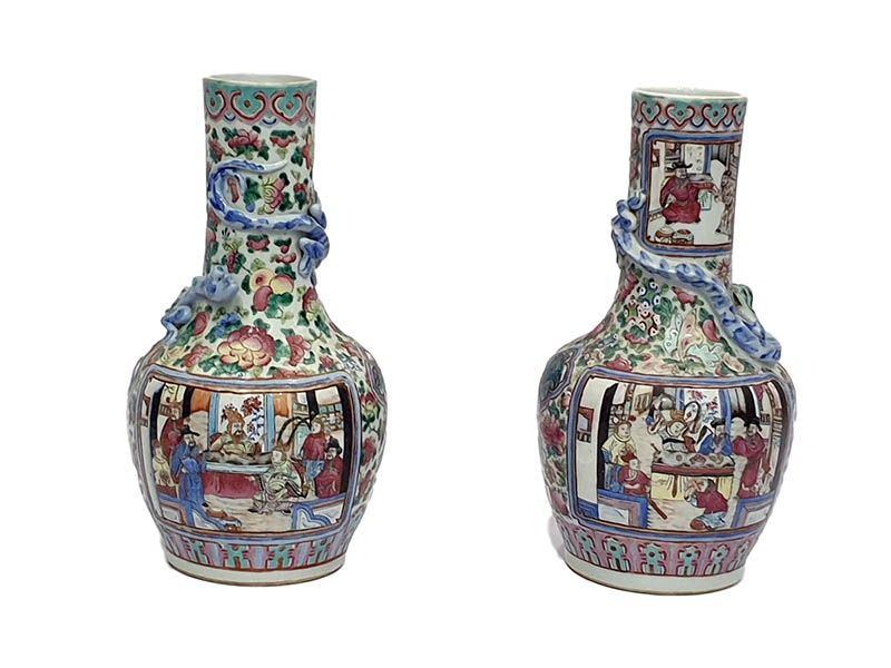 The-Cotswold-Auction-Company-Pair 19th century Chinese Canton porcelain vases sold for £2,300