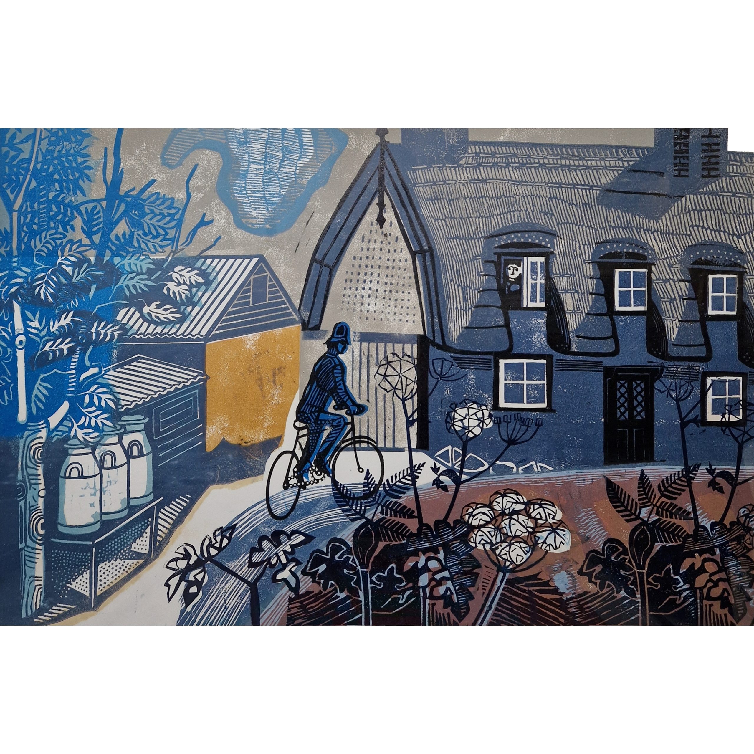 Edward Bawden RA (1903-1989) Linocut in colours on paper The Road to Thaxted sold for £7,000_clipped_rev_1